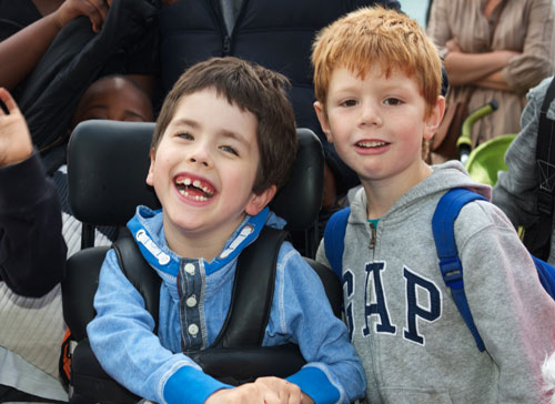 Holywell ETNS students Finn & Evan enjoying their first day back